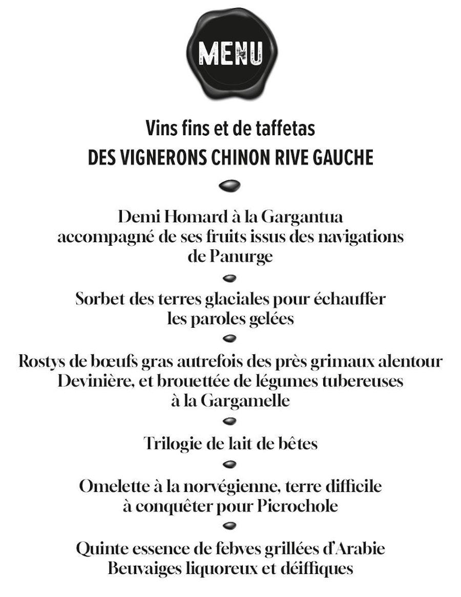 La saint Gargantua / Menu